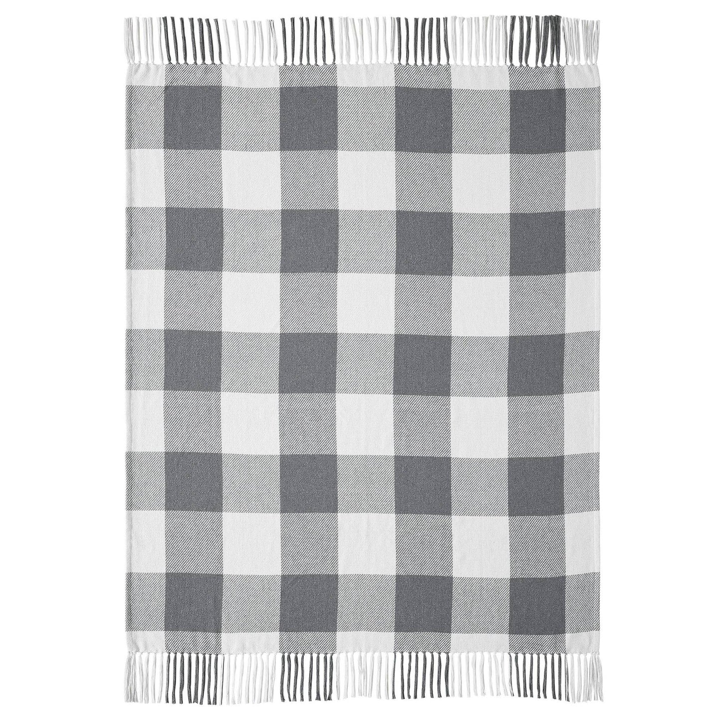 Buffalo Check Grey Woven Throw 50x60