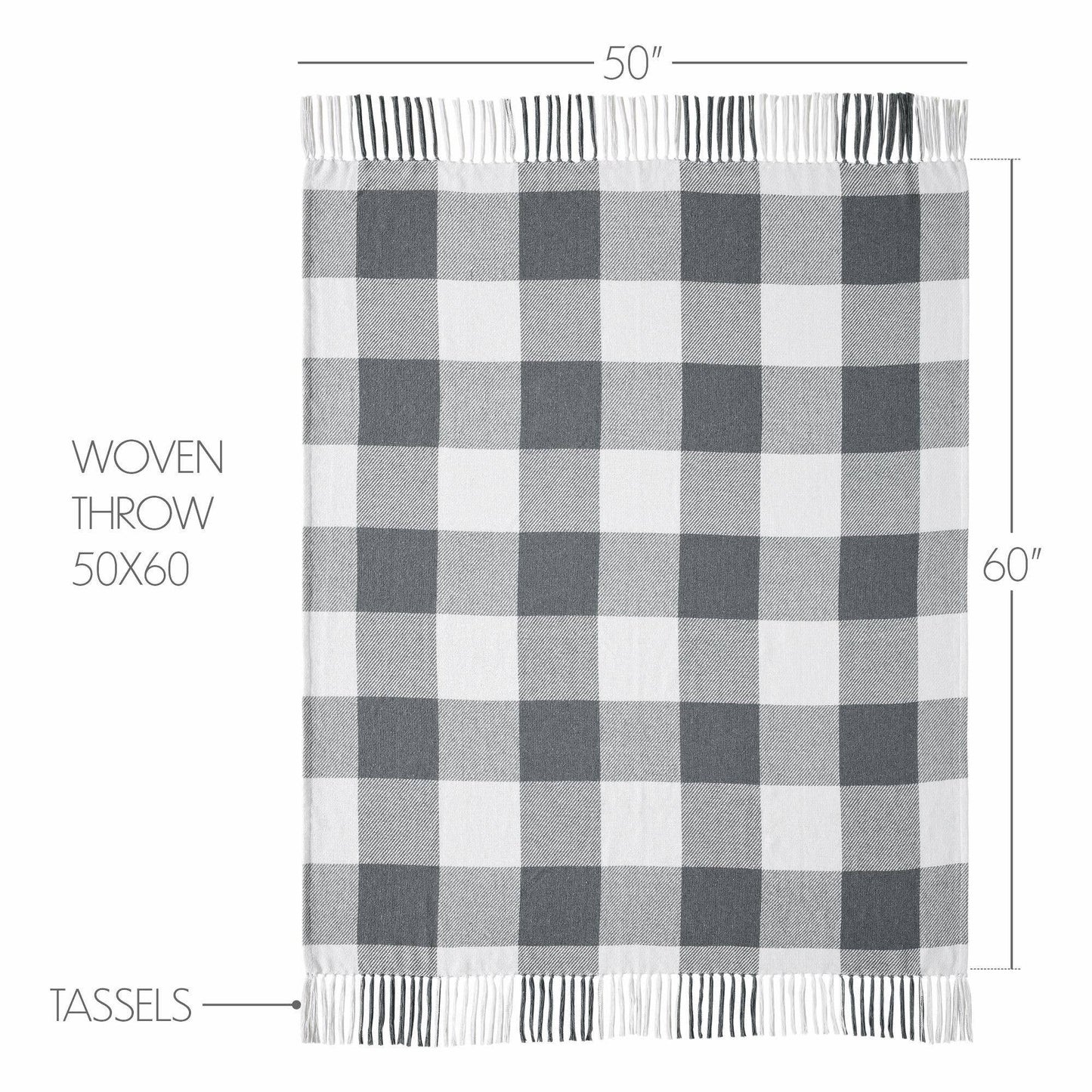 Buffalo Check Grey Woven Throw 50x60