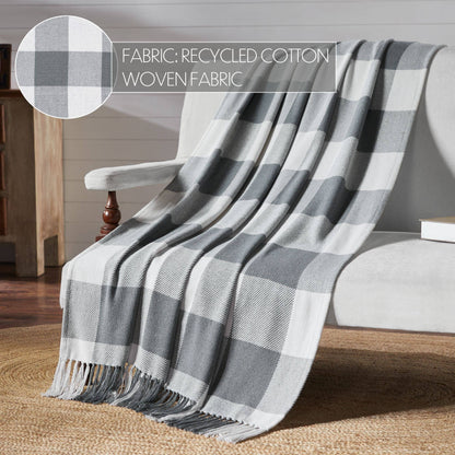 Buffalo Check Grey Woven Throw 50x60