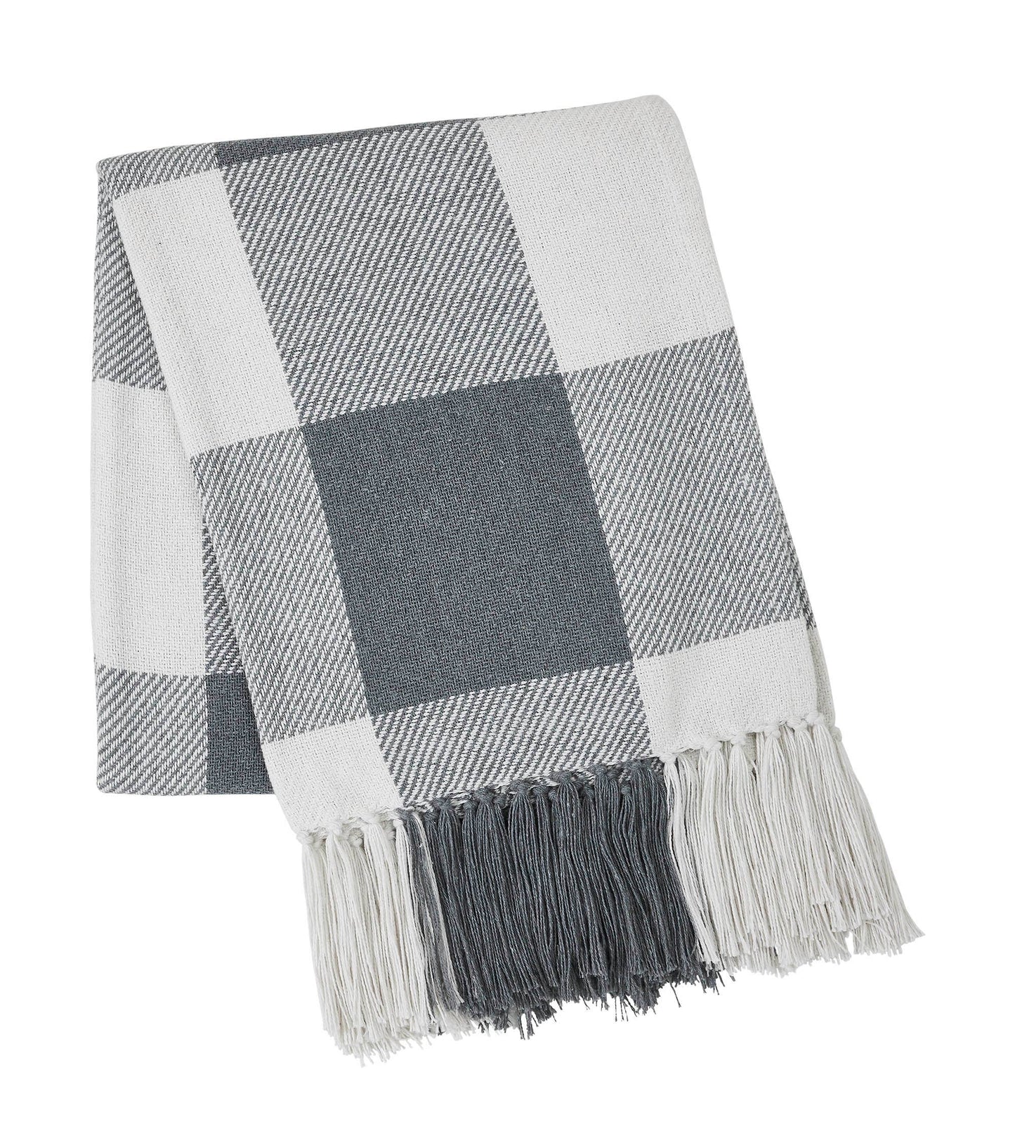 Buffalo Check Grey Woven Throw 50x60