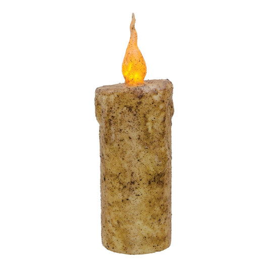 Burnt Ivory Twisty Flame Pillar, 2.5" x 6.5"